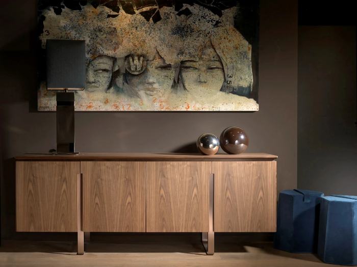 LEONARDO L413N - Walnut sideboard with doors _ Arte Brotto